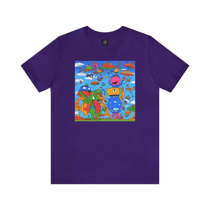 Abstraction | Abstract | Art | Colorful | Trendy | Graphic | Funny | UFO | Aliens | Tee | T-Shirt | Unisex | Men's | Women's |Short Sleeve