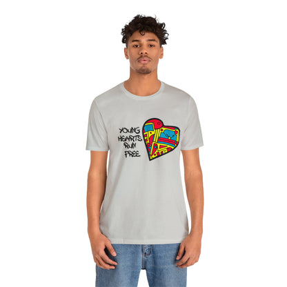 Young Hearts | Run Free | T-Shirt | Music Tee | Party Gift | Disco | Graffiti | House Music | Music Lovers | Fun | Unisex | Men's | Women's | HD Graphics | All Ages | Cool