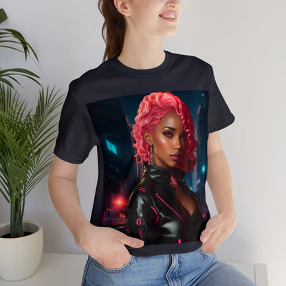 Pink Panthress | Anime Gift | Fantasy Girl | City Lights | Sci Fi | Futuristic | HD Graphics | Unisex | Men's | Women's | Tee | T-Shirt