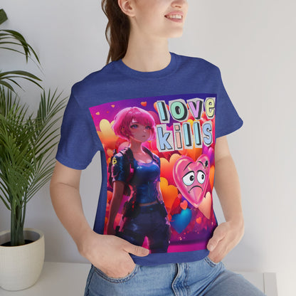 Love Kills | Cute | Anime | Hearts | Unisex | Men's | Women's | Tee | T-Shirt