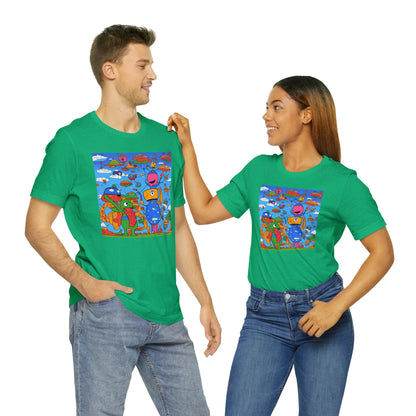 Abstraction | Abstract | Art | Colorful | Trendy | Graphic | Funny | UFO | Aliens | Tee | T-Shirt | Unisex | Men's | Women's |Short Sleeve