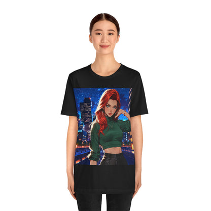 Always Up To No Good | Anime | City Girl | Red Head | Unisex | Men's | Women's | Tee | T-Shirt