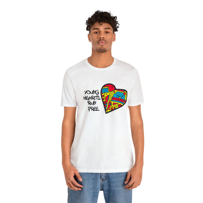 Young Hearts | Run Free | T-Shirt | Music Tee | Party Gift | Disco | Graffiti | House Music | Music Lovers | Fun | Unisex | Men's | Women's | HD Graphics | All Ages | Cool