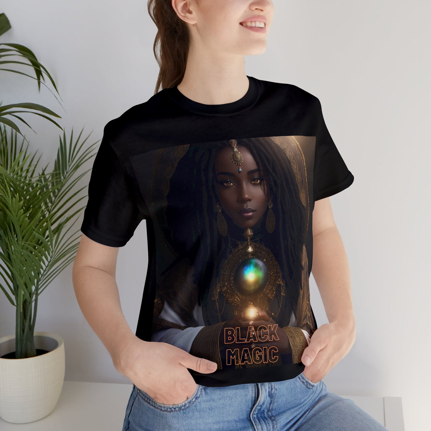 Black Magic | Tee | Priestess | Afrocentric | HD Graphic | Black Fantasy Character | Strong Women | Unisex | Men's | Women's | Tee | T-Shirt