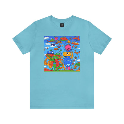 Abstraction | Abstract | Art | Colorful | Trendy | Graphic | Funny | UFO | Aliens | Tee | T-Shirt | Unisex | Men's | Women's |Short Sleeve