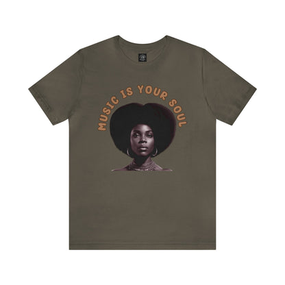 Music Is Your Soul | Afro | Woman | Teevolution | Afrocentric | Unisex | Men's | Women's | Tee | T-Shirt