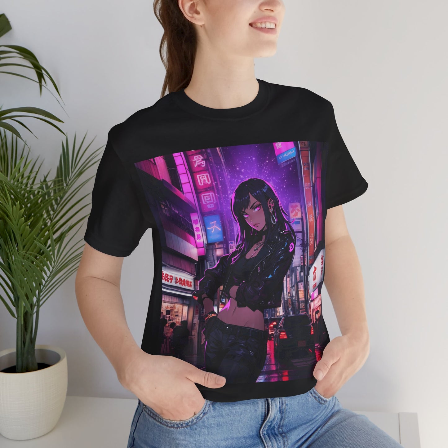 After Glow | HD Graphic | Anime | City | Pretty Girl | Neon Colors | Unisex | Men's | Women's | Tee | T-Shirt