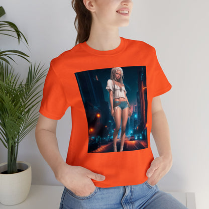 Night Shoot | Anime Gift | Fantasy Girl | City Lights | Sci Fi | Futuristic | HD Graphics | Unisex | Men's | Women's | Tee | T-Shirt