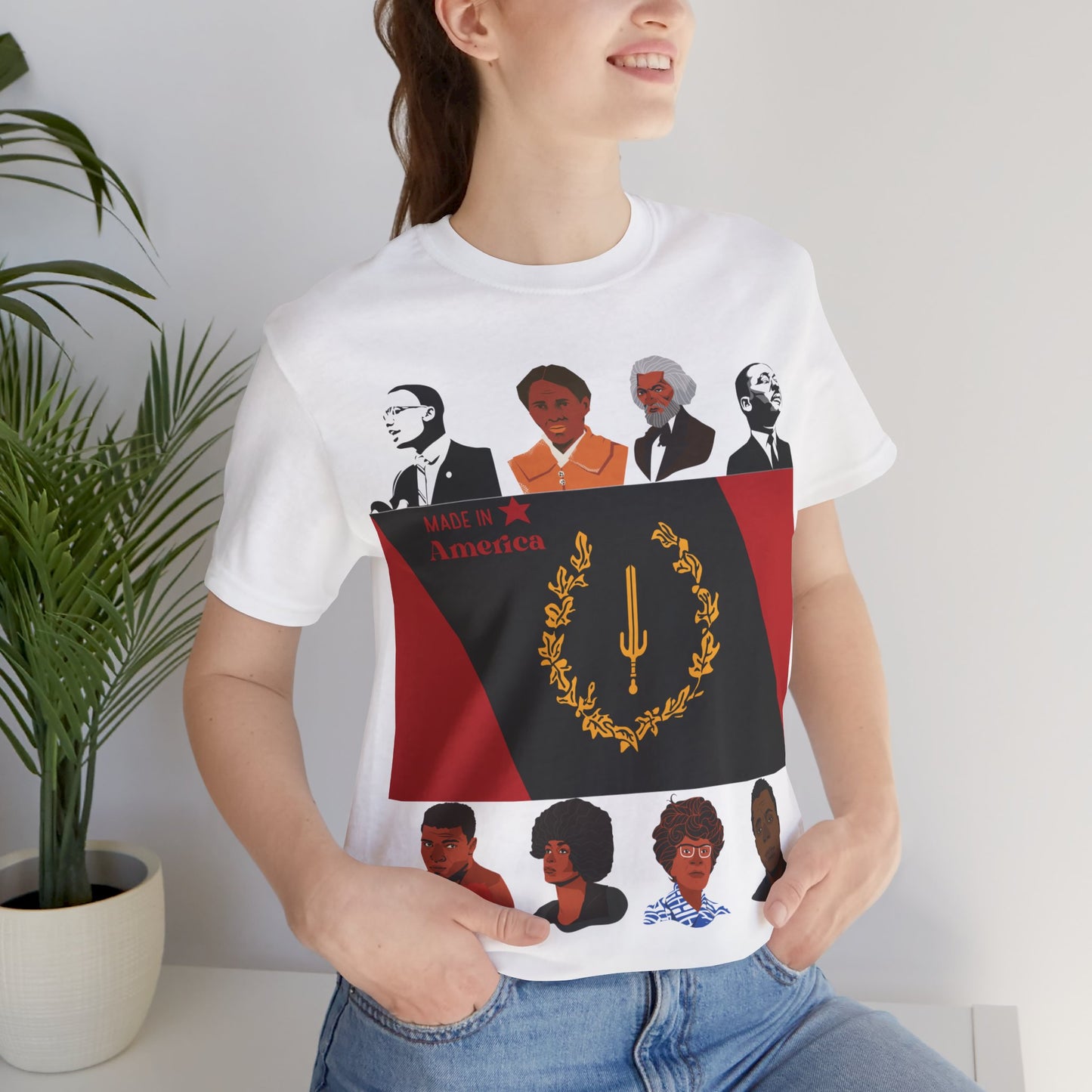 Made In America | African American Heritage Flag | Black History Month | Unisex | Men's | Women's | Tee | T-Shirt