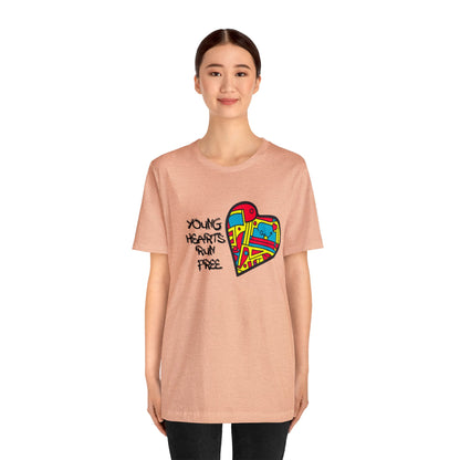 Young Hearts | Run Free | T-Shirt | Music Tee | Party Gift | Disco | Graffiti | House Music | Music Lovers | Fun | Unisex | Men's | Women's | HD Graphics | All Ages | Cool