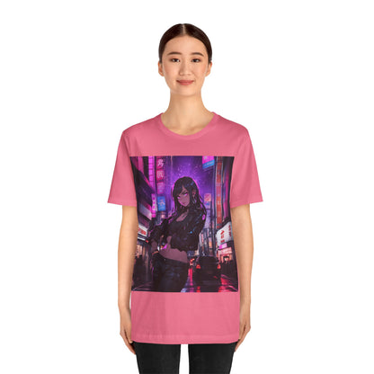 After Glow | HD Graphic | Anime | City | Pretty Girl | Neon Colors | Unisex | Men's | Women's | Tee | T-Shirt