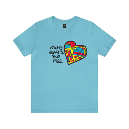 Young Hearts | Run Free | T-Shirt | Music Tee | Party Gift | Disco | Graffiti | House Music | Music Lovers | Fun | Unisex | Men's | Women's | HD Graphics | All Ages | Cool