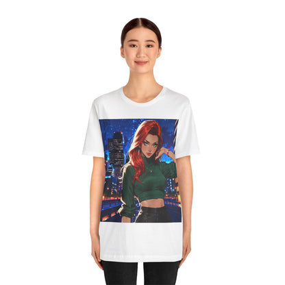 Always Up To No Good | Anime | City Girl | Red Head | Unisex | Men's | Women's | Tee | T-Shirt