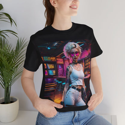 Bartender | HD Graphic | She Made Us Drinks To Drink, We Drunk Em | CyberPunk | Unisex | Men's | Women's | Tee | T-Shirt