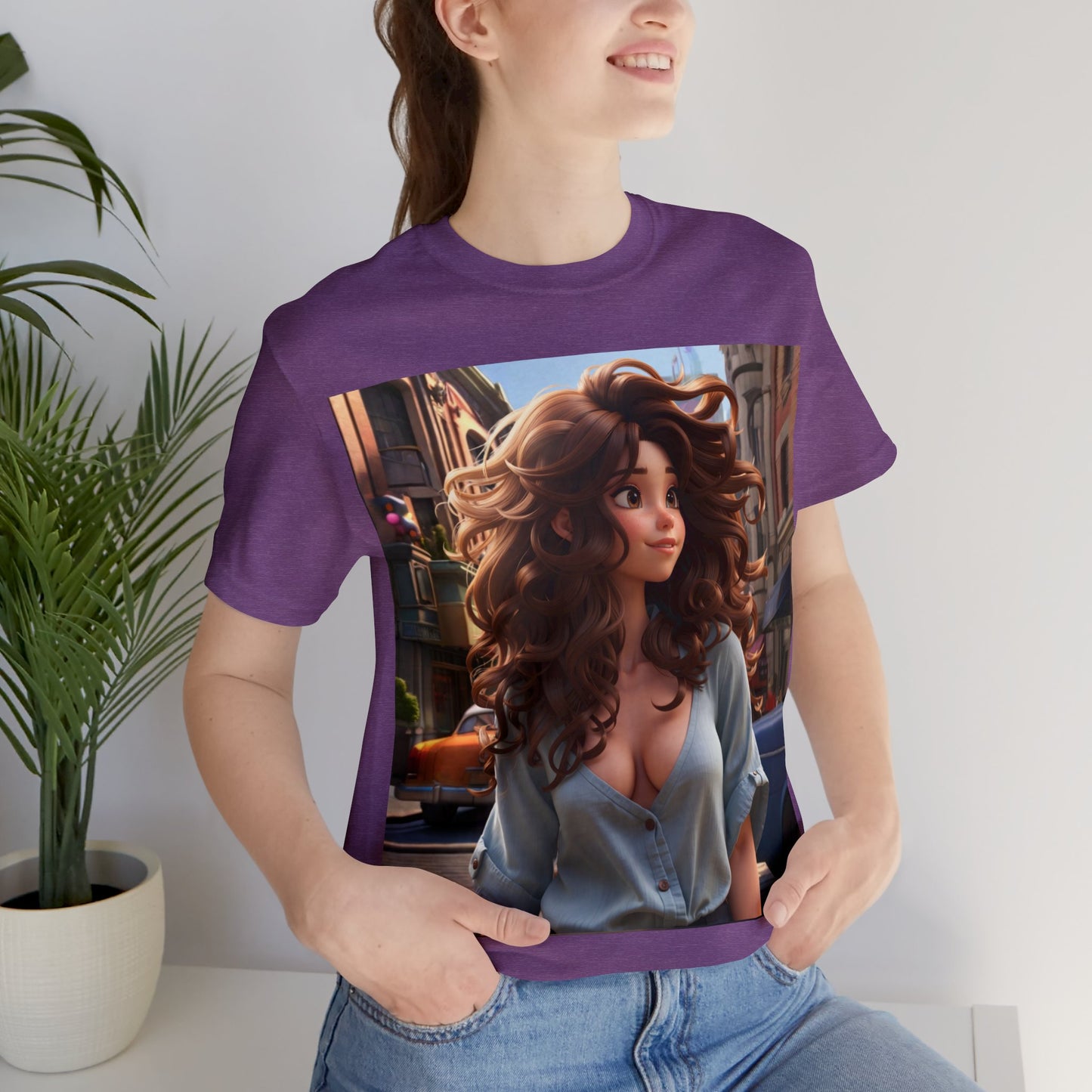 City Girl In A Digital World | Pixar Style Animation | Dream Girl | HD Graphic | Girl Power | Unisex | Men's | Women's | Tee | T-Shirt