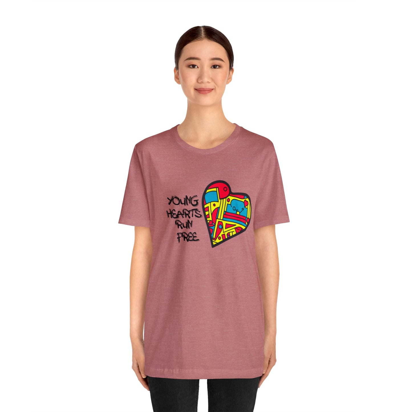 Young Hearts | Run Free | T-Shirt | Music Tee | Party Gift | Disco | Graffiti | House Music | Music Lovers | Fun | Unisex | Men's | Women's | HD Graphics | All Ages | Cool