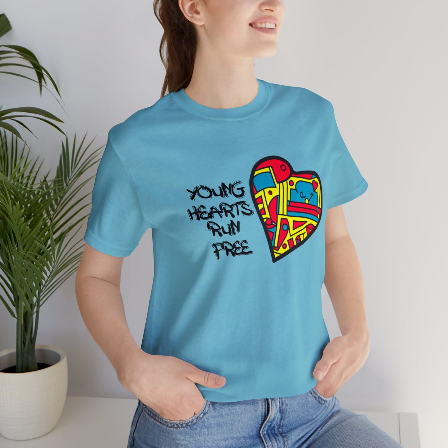 Young Hearts | Run Free | T-Shirt | Music Tee | Party Gift | Disco | Graffiti | House Music | Music Lovers | Fun | Unisex | Men's | Women's | HD Graphics | All Ages | Cool