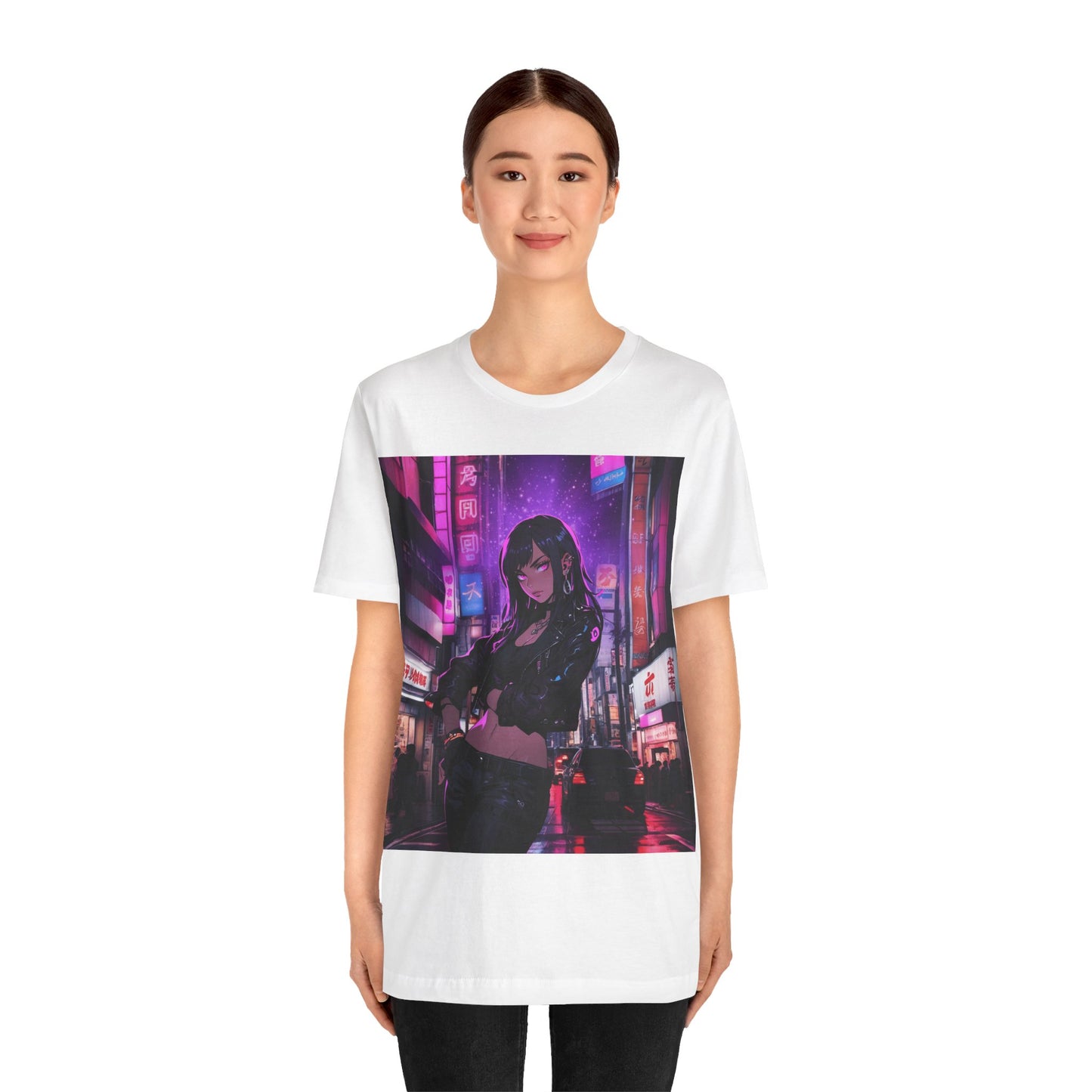 After Glow | HD Graphic | Anime | City | Pretty Girl | Neon Colors | Unisex | Men's | Women's | Tee | T-Shirt