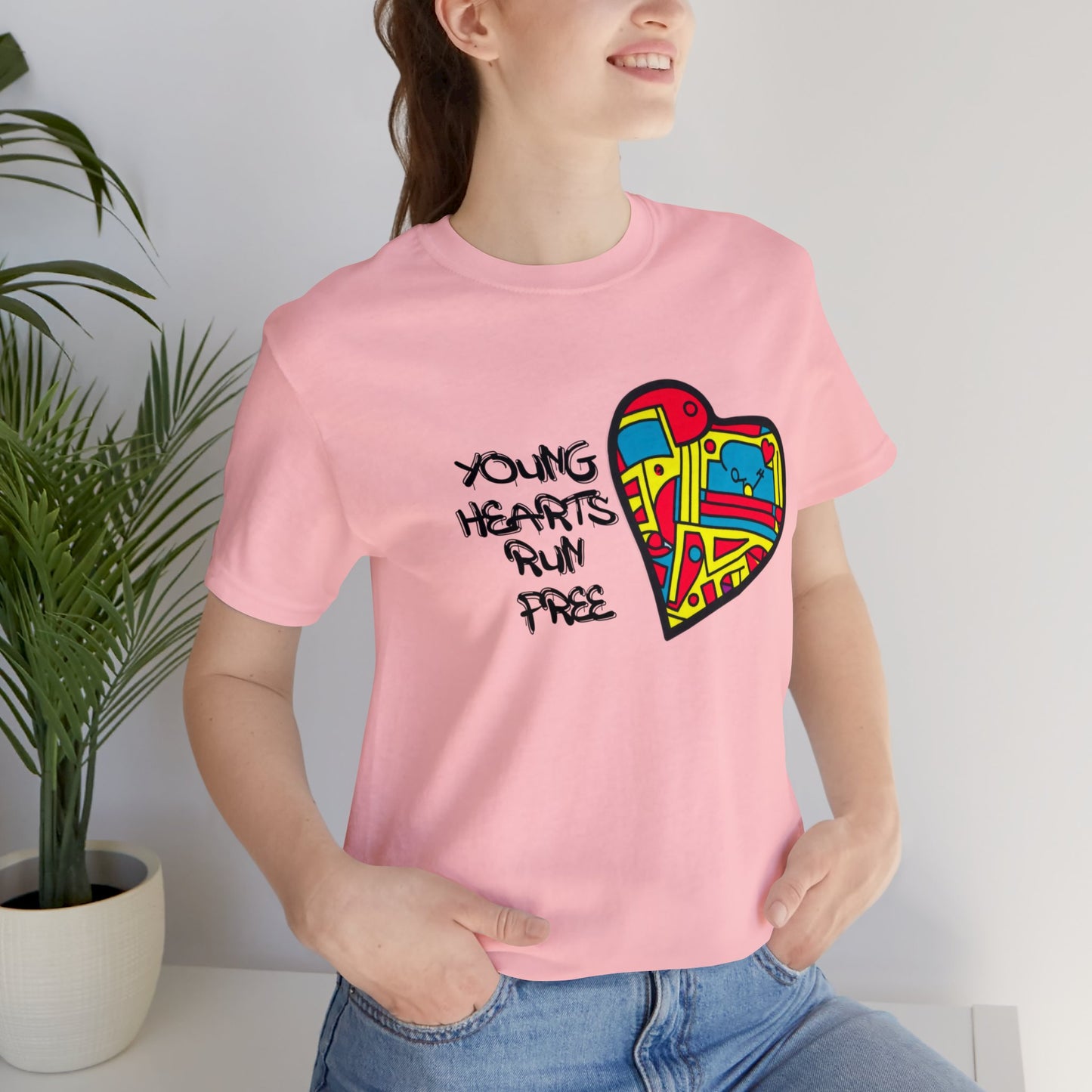 Young Hearts | Run Free | T-Shirt | Music Tee | Party Gift | Disco | Graffiti | House Music | Music Lovers | Fun | Unisex | Men's | Women's | HD Graphics | All Ages | Cool