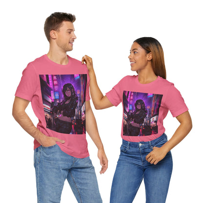 After Glow | HD Graphic | Anime | City | Pretty Girl | Neon Colors | Unisex | Men's | Women's | Tee | T-Shirt