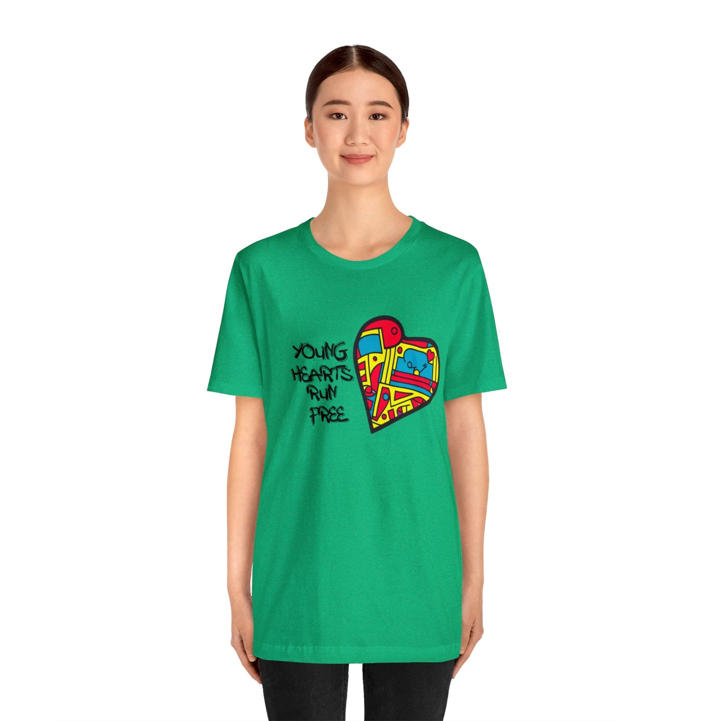 Young Hearts | Run Free | T-Shirt | Music Tee | Party Gift | Disco | Graffiti | House Music | Music Lovers | Fun | Unisex | Men's | Women's | HD Graphics | All Ages | Cool