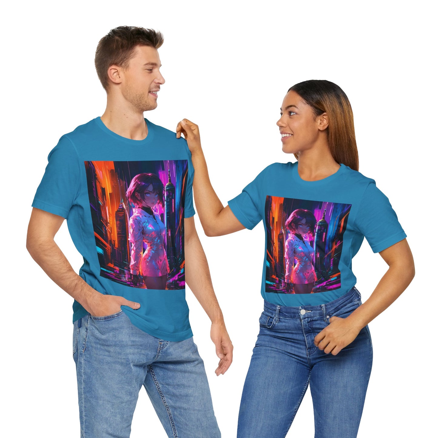 Crossroads Of Color | HD Graphic | Abstract | Neon Color | Anime | Unisex | Men's | Women's | Tee | T-Shirt