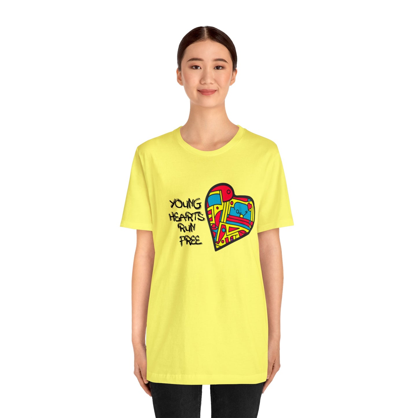 Young Hearts | Run Free | T-Shirt | Music Tee | Party Gift | Disco | Graffiti | House Music | Music Lovers | Fun | Unisex | Men's | Women's | HD Graphics | All Ages | Cool