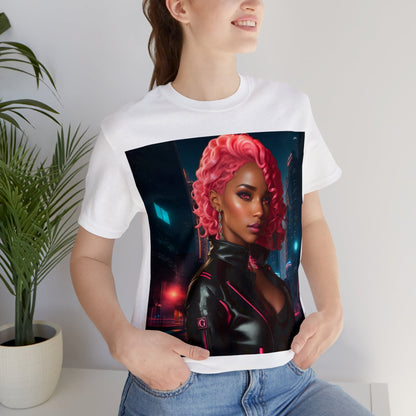 Pink Panthress | Anime Gift | Fantasy Girl | City Lights | Sci Fi | Futuristic | HD Graphics | Unisex | Men's | Women's | Tee | T-Shirt