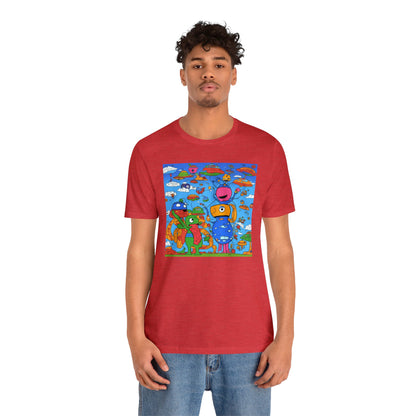 Abstraction | Abstract | Art | Colorful | Trendy | Graphic | Funny | UFO | Aliens | Tee | T-Shirt | Unisex | Men's | Women's |Short Sleeve