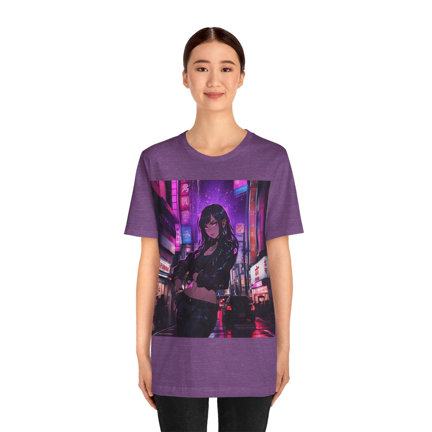 After Glow | HD Graphic | Anime | City | Pretty Girl | Neon Colors | Unisex | Men's | Women's | Tee | T-Shirt