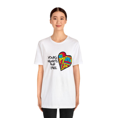 Young Hearts | Run Free | T-Shirt | Music Tee | Party Gift | Disco | Graffiti | House Music | Music Lovers | Fun | Unisex | Men's | Women's | HD Graphics | All Ages | Cool