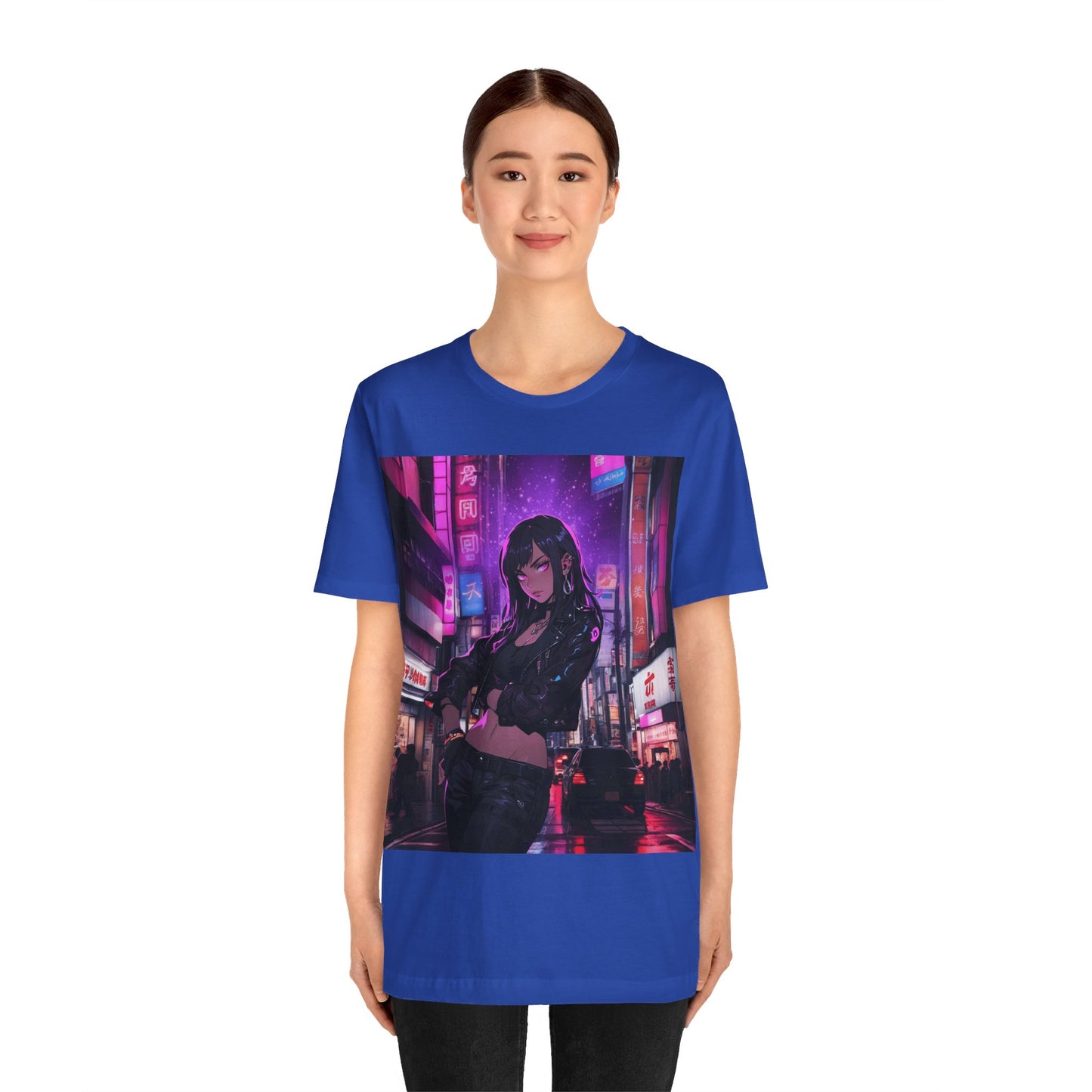 After Glow | HD Graphic | Anime | City | Pretty Girl | Neon Colors | Unisex | Men's | Women's | Tee | T-Shirt